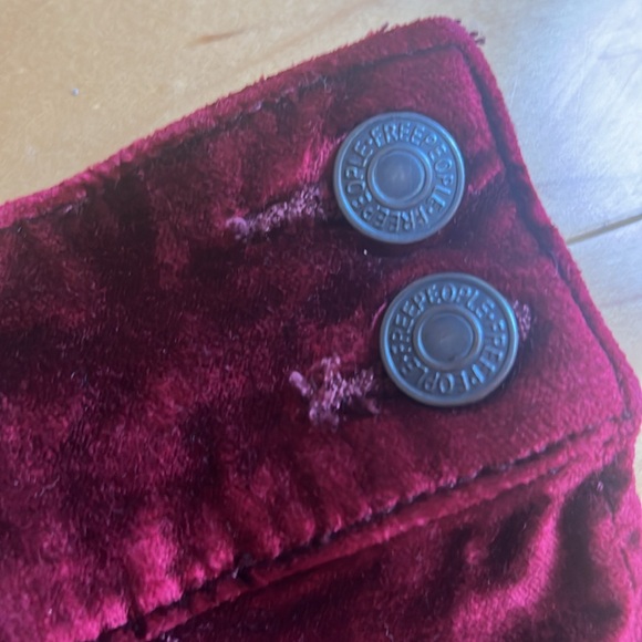 Free People Velvet Burgundy Mini Skirt W29 - Picture 4 of 4